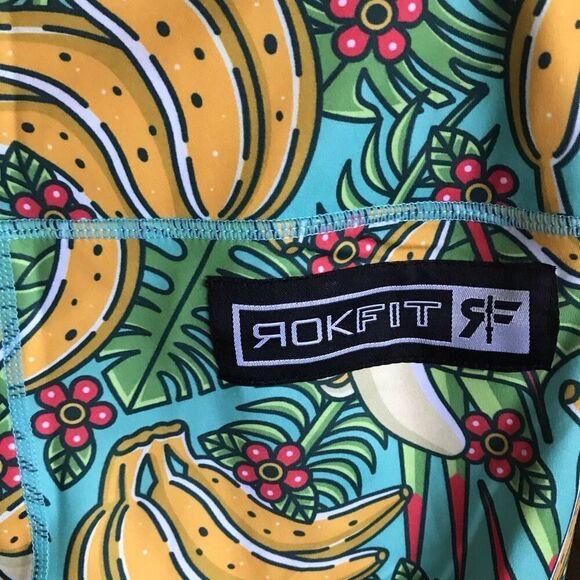 Rokfit Peelin Good banana print size M leggings yoga cropped pants colorful - Picture 4 of 6